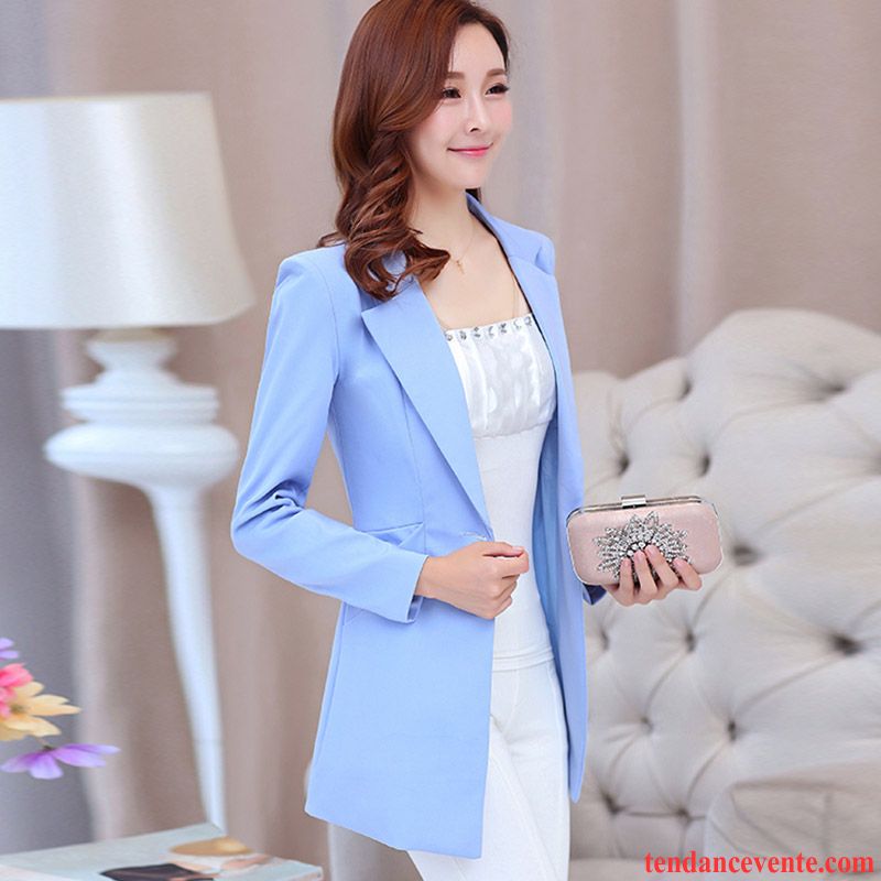 Blazer Colorée Femme Été Court L'automne Femme Blazer Pardessus Longues Slim Professionnel Tempérament Hiver Décontractée