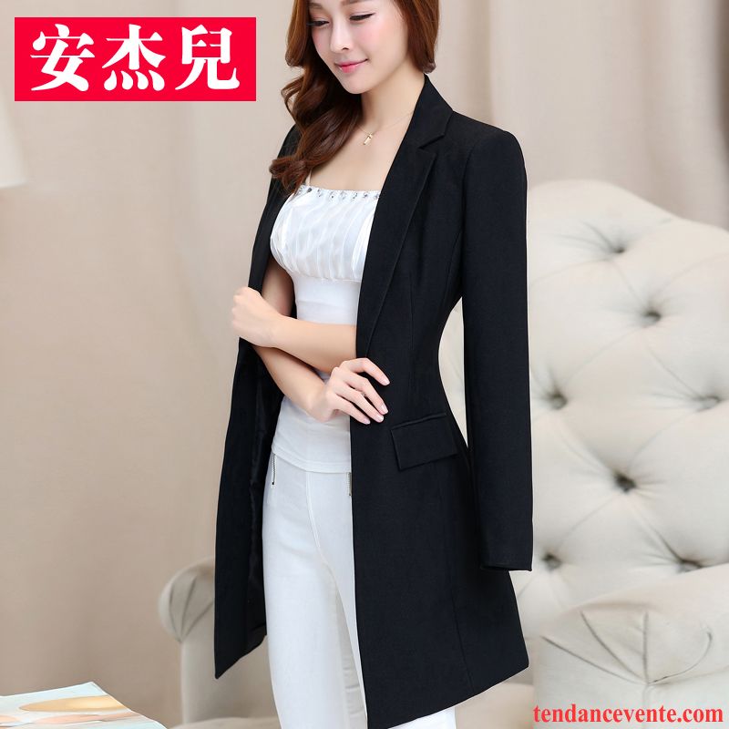 Blazer Court Femme Hiver Noir Pardessus Vêtements D'hiver Femme Tempérament Mince L'automne Longue Blazer Décontractée