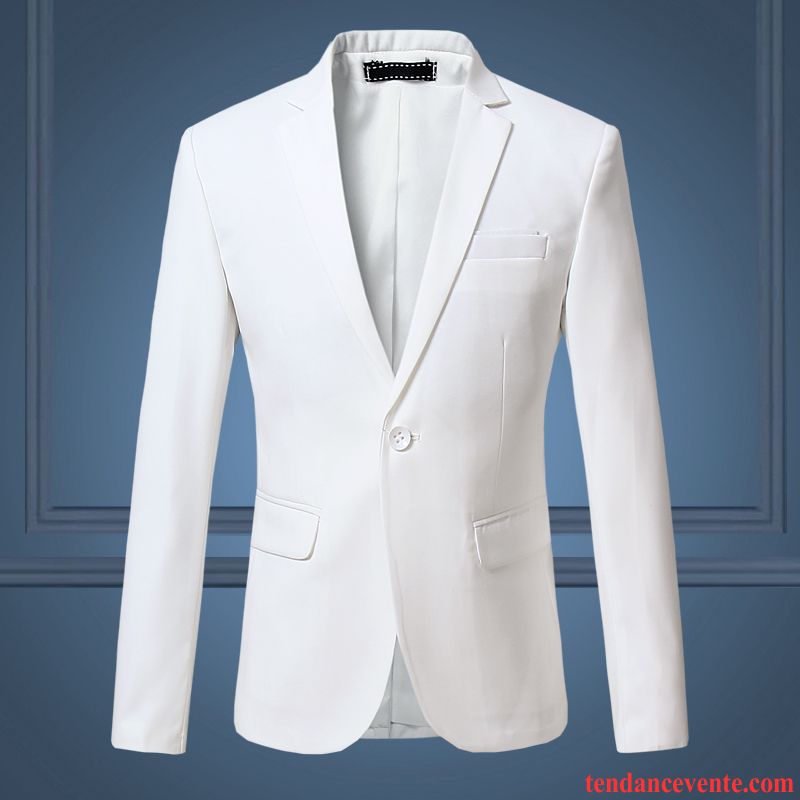 Blazer D Été Homme Pardessus L'automne Jeunesse Tendance Smoking Blanc Taillissime Une Veste Homme Slim Décontractée