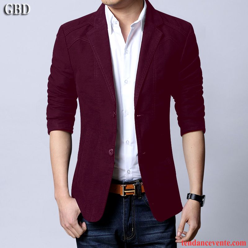 Blazer De Printemps Homme Taillissime Pardessus Décontractée Une Veste Homme L'automne De Travail Jeunesse Slim Tendance Ambre Pas Cher