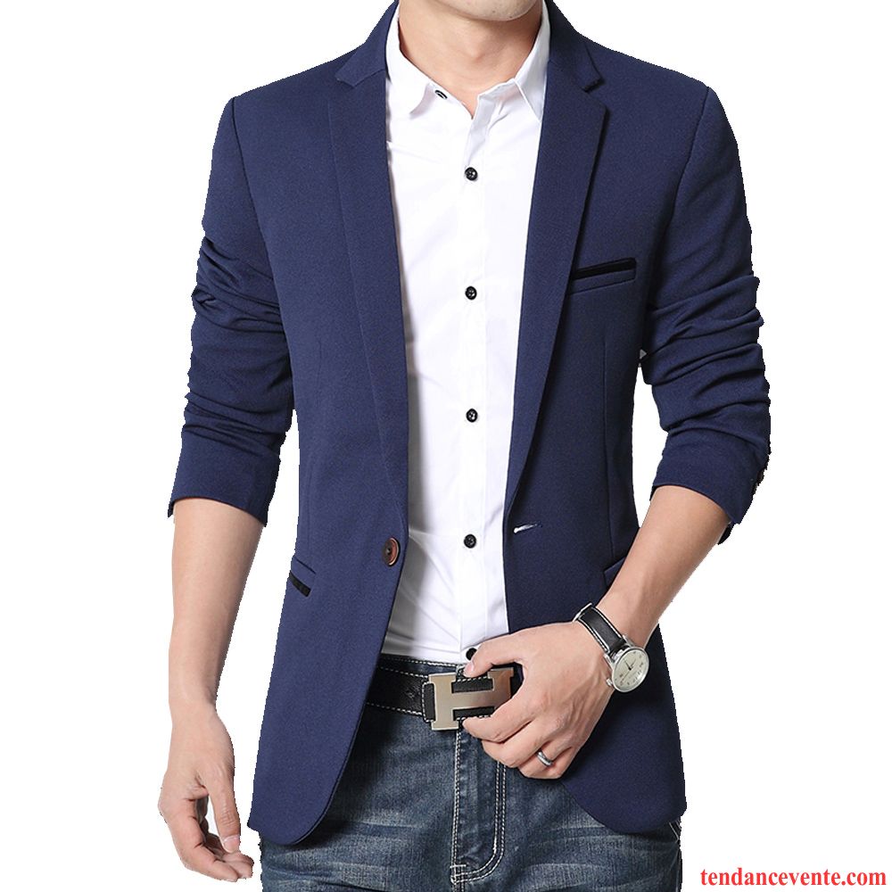 Blazer En Jean Pour Homme L'automne Pardessus Une Veste Printemps Décontractée Tendance Jeunesse Britanique Homme Slim