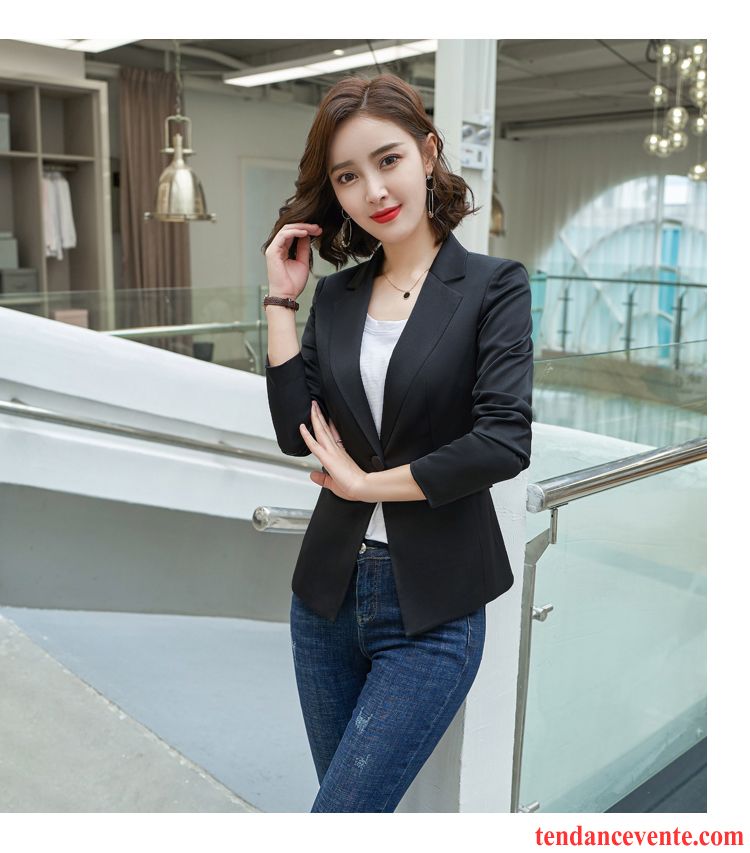 Blazer Femme Costume Slim Dame Tous Les Assortis Décontractée Pardessus Noir Rouge Rose