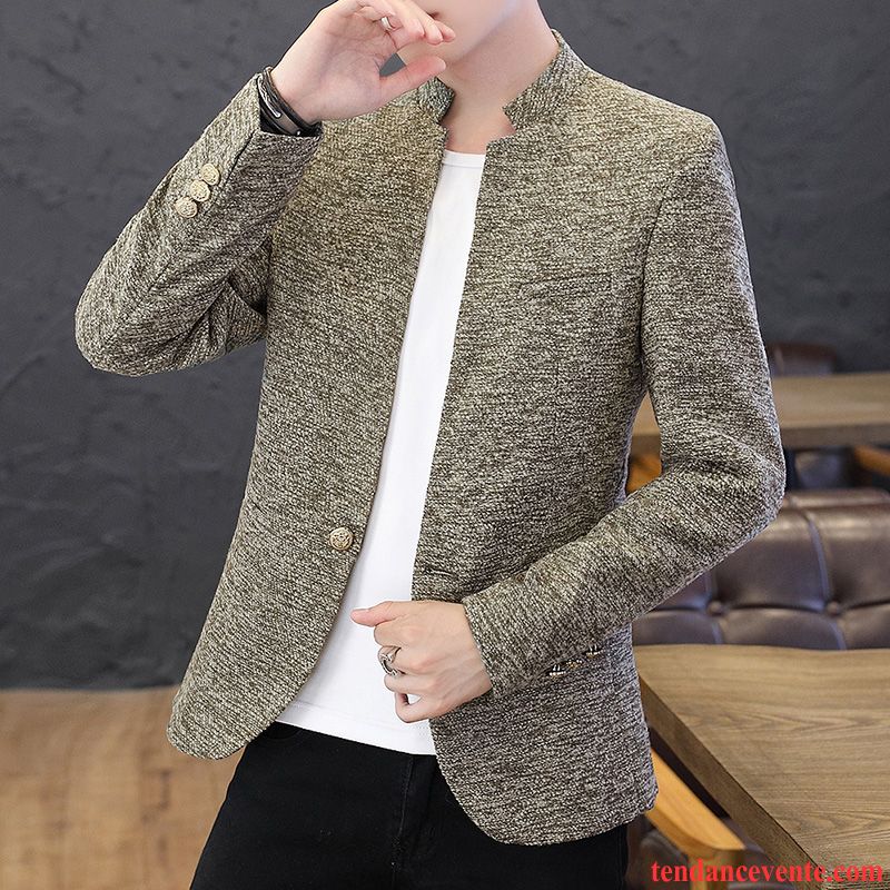 Blazer Homme Pardessus Tendance Style Chinois Costume Slim Légère