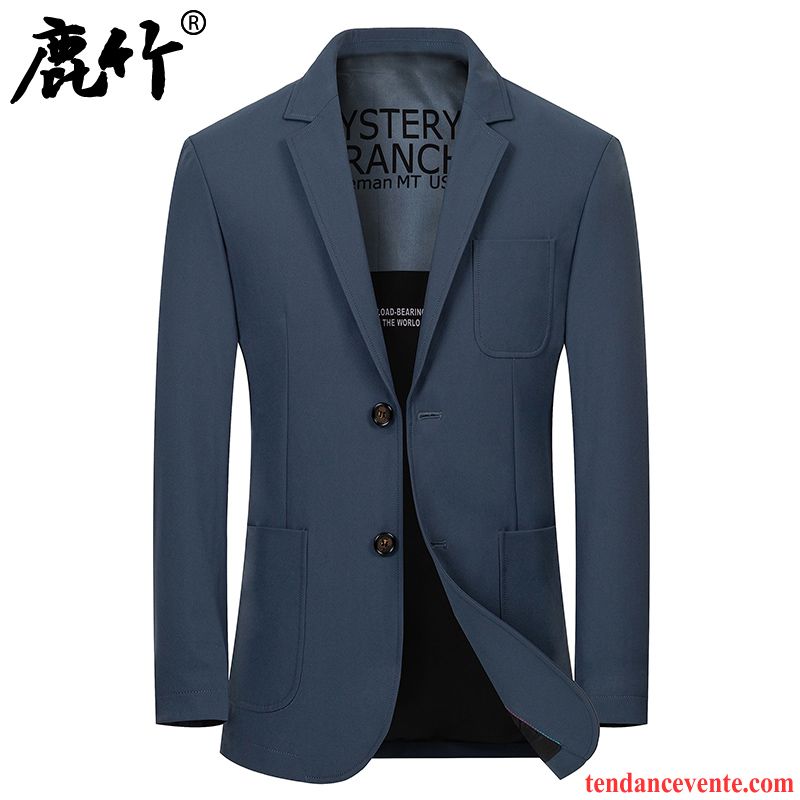 Blazer Homme Printemps Pardessus L'automne De Travail Décontractée Costume Bleu Marin