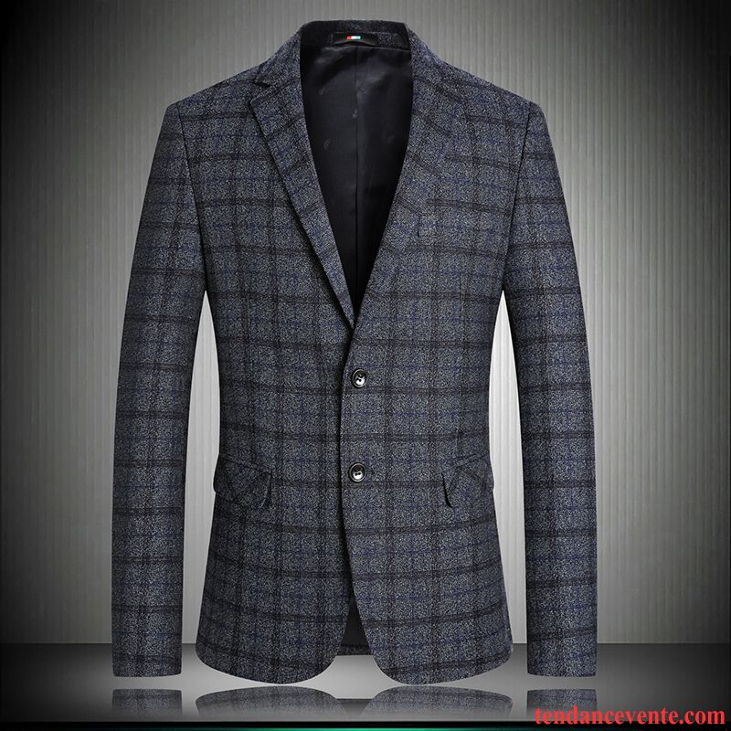 Blazer Homme Tendance Slim L'automne Carreaux Hiver Taillissime Gris