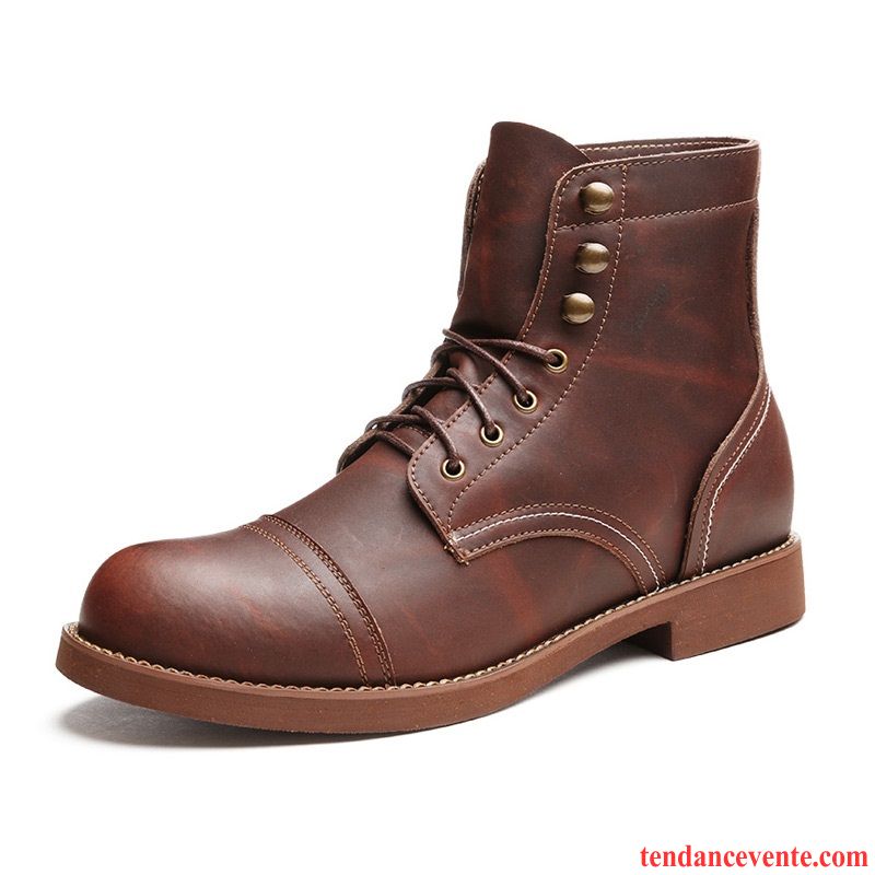 Bottes En Ligne Pas Cher Bureau Hautes Homme Cuir Véritable Tomate