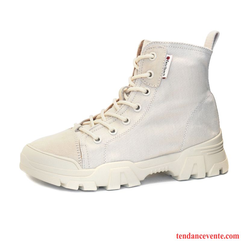 Bottes Femme Angleterre Décontractée Bottes Martin Hautes Tendance Étudiant Rouge