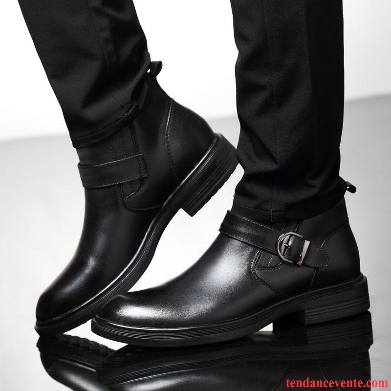 Bottes Homme Gros Printemps Tendance Entreprise Décontractée Derbies Noir