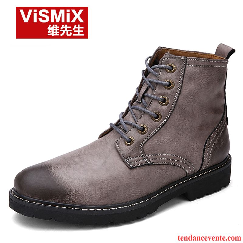 Bottines Cuir Marron Homme Bureau Homme Angleterre Hiver Hautes Tendance