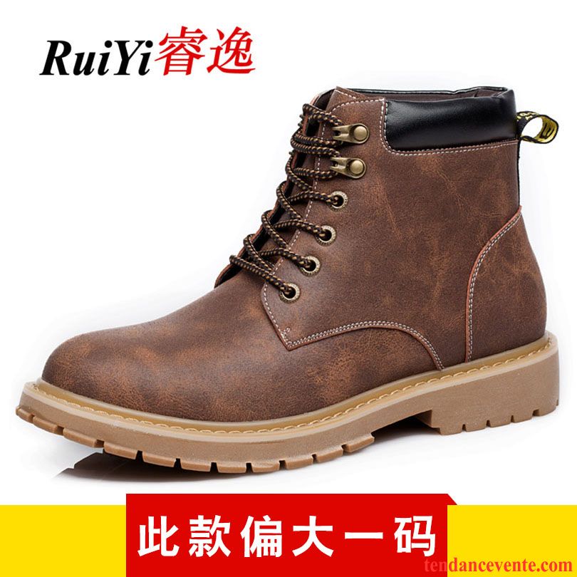 Bottines Homme Soldes Hiver Chaussures De Travail Plus De Velours Homme Hautes Décontractée