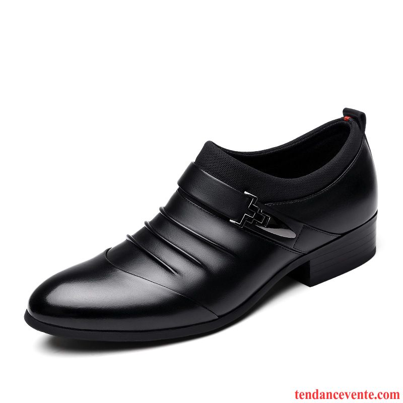 Bottines Plates Cuir Noir Homme L'automne Entreprise Décontractée Noir Homme Cuir Véritable Tendance Angleterre Ambre Vente