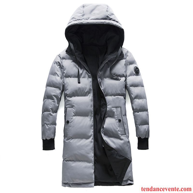 Boutique Doudoune En Ligne Hiver Reversible Renforcé Matelassé Pardessus Matelassée Bleu Homme Gris Manteau En Coton Longue Pas Cher