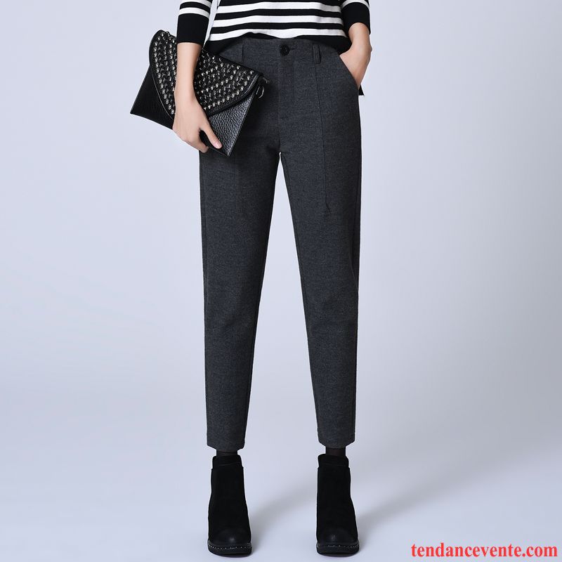 Boutique Pantalon Femme Mince Maigre L'automne Hiver Femme Décontractée Carreaux Neuvième Pantalon