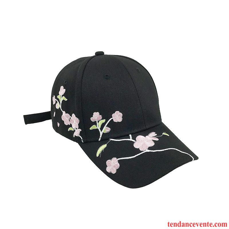 Casquette / Chapeau Femme Casquette De Baseball Été Brodé Fleur Mode Tendance Noir