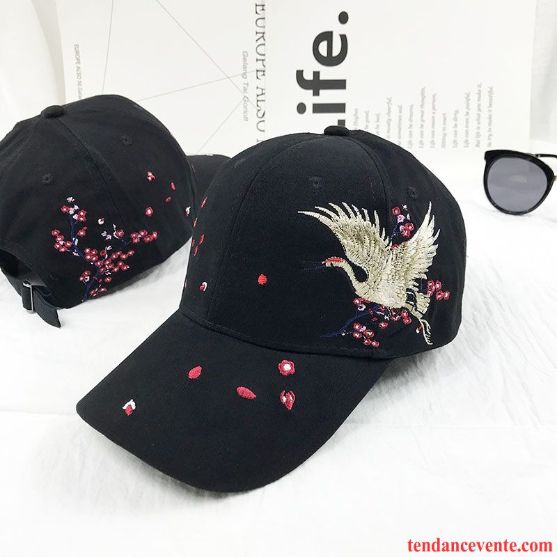 Casquette / Chapeau Femme Mode Brodé Été Casquette De Baseball Tendance Ombre Noir