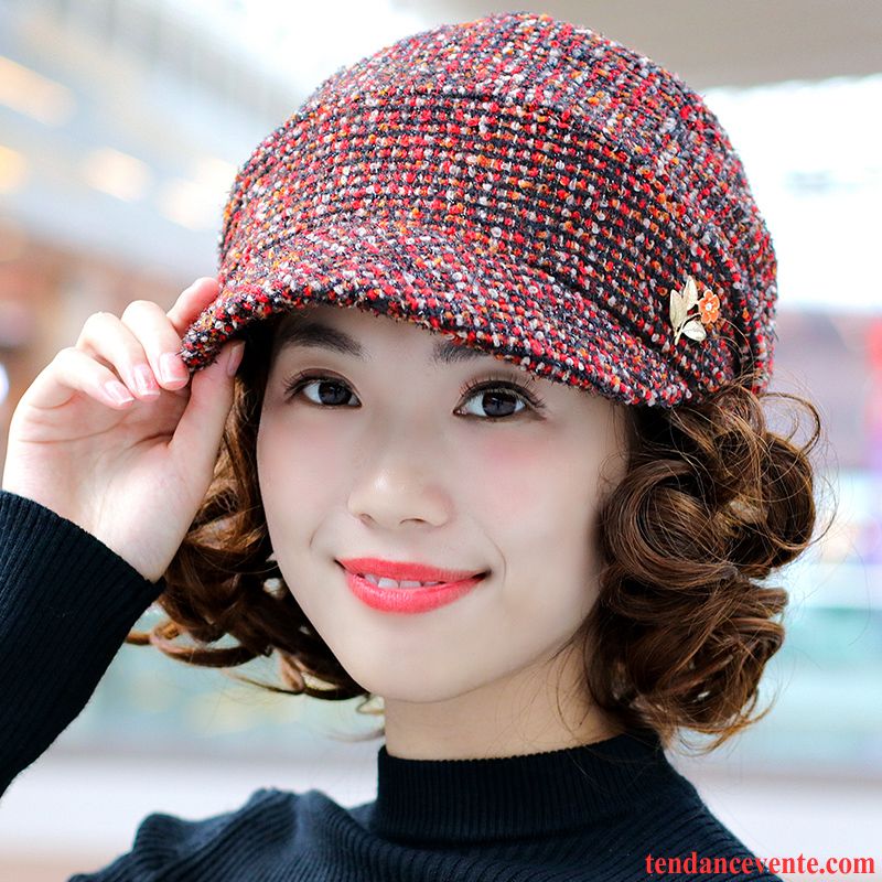 Casquette / Chapeau Femme Petit Maman L'automne Simple Loisir All-match Rouge