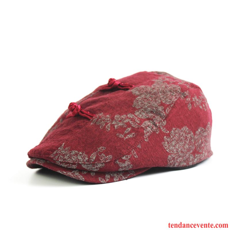 Casquette / Chapeau Homme Milieu Femme Printemps Lin L'automne Rétro Rouge