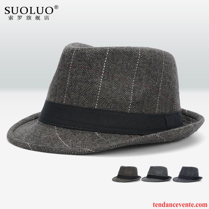 Casquette / Chapeau Homme Âge Moyen Britanique Hiver Rétro L'automne Petit Gris