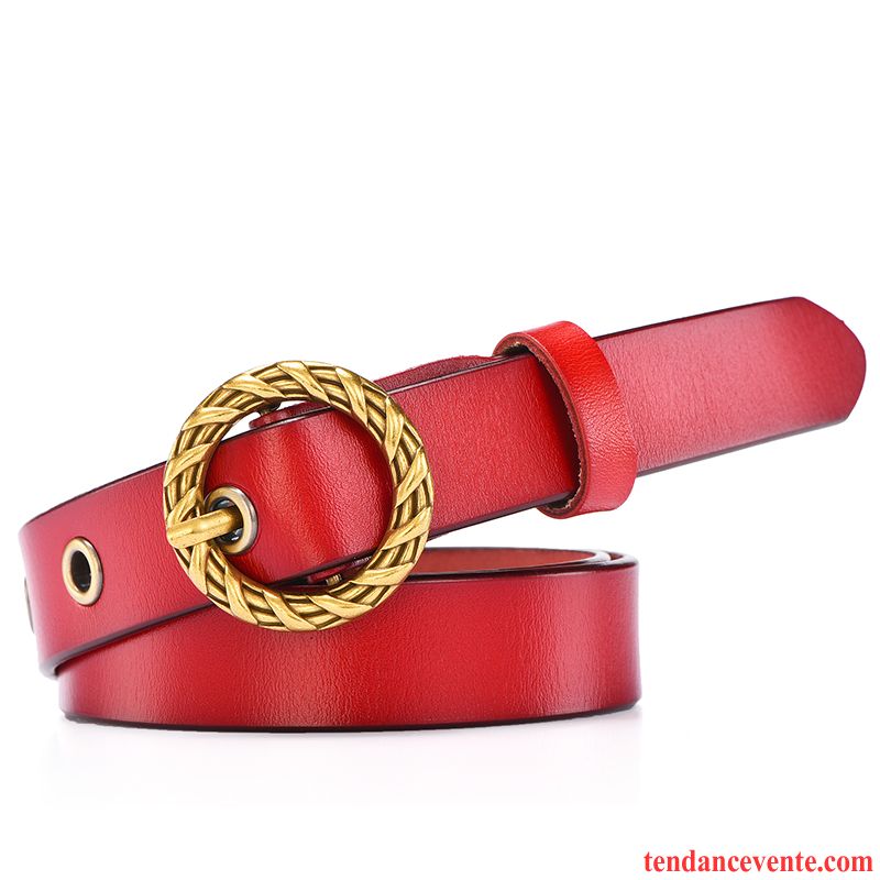 Ceinture Femme Rétro All-match Étudiant Mode Personnalité Décoration Rouge