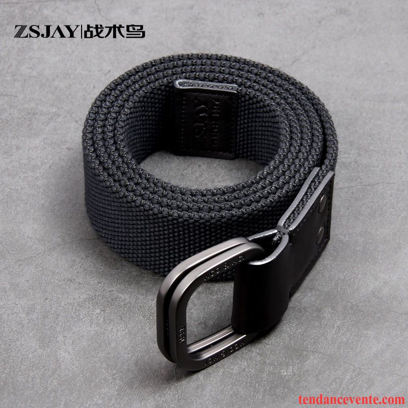 Ceinture Homme Loisir Étudiant Toile Tendance Tactique Outillage Noir