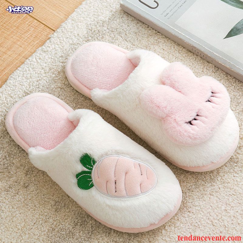 Chaussons Femme Dessin Animé Fantaisie Antidérapant Hiver Matelassé Rose