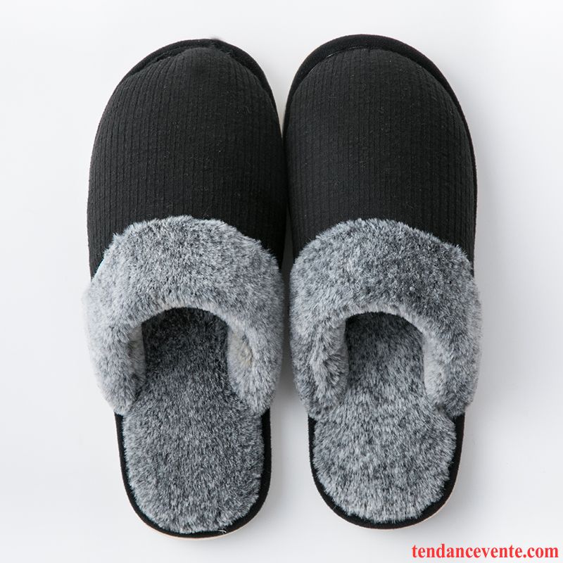 Chaussons Tongs Homme Antidérapant Semelle Doux Semelle Épaisse Matelassé Fantaisie Hiver