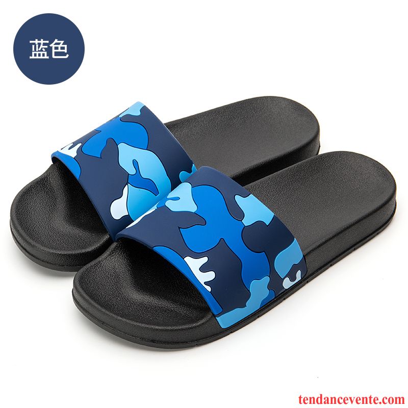 Chaussons Tongs Homme Antidérapant Taillissime Semelle Épaisse Femme Été Fantaisie Bleu