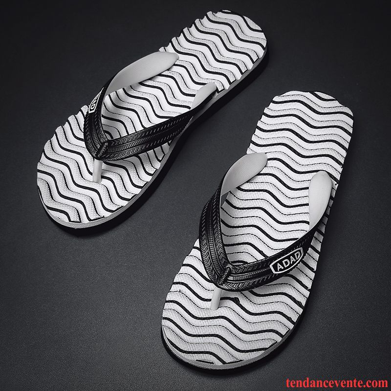 Chaussons Tongs Homme Décontractée Mode Tendance Plage Été Antidérapant Blanc