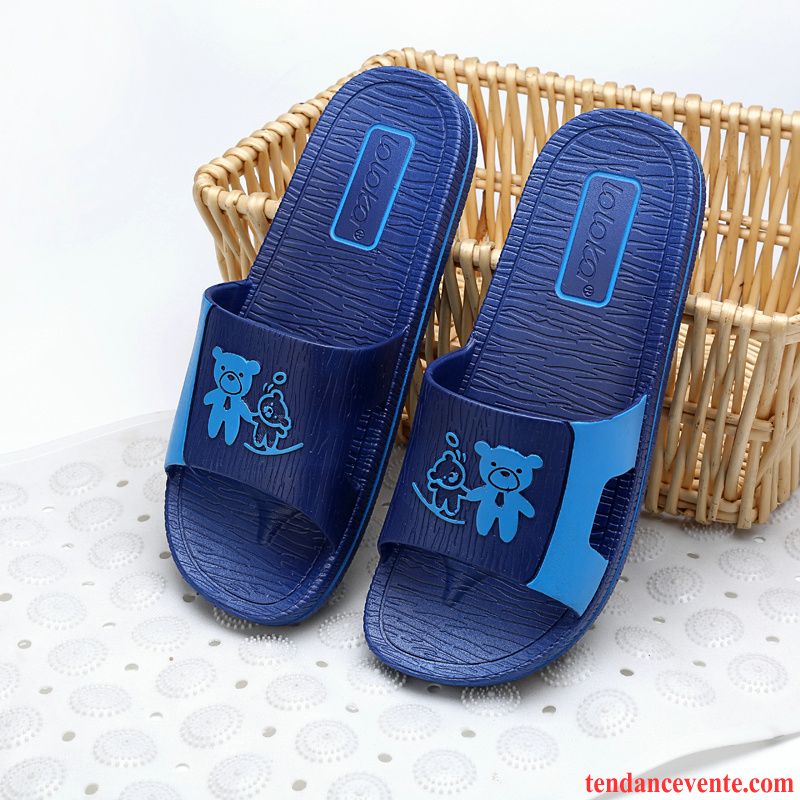 Chaussons Tongs Homme Femme Été Antidérapant Fantaisie Bleu