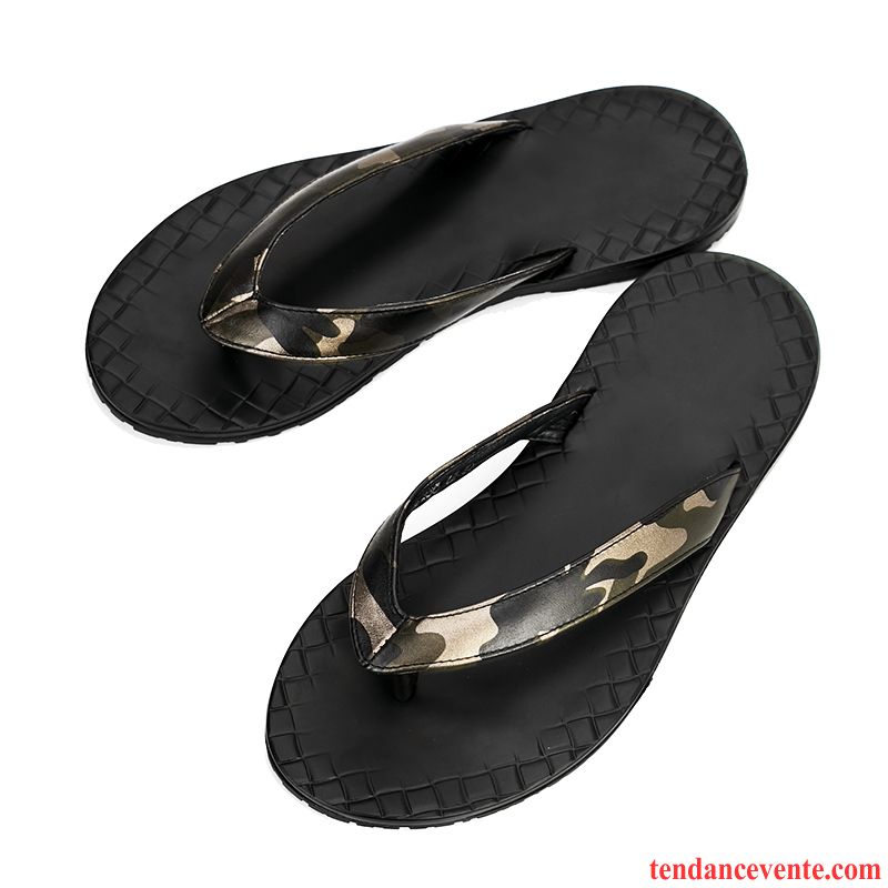 Chaussons Tongs Homme Luxe Angleterre Été Sandales Europe Camouflage Noir