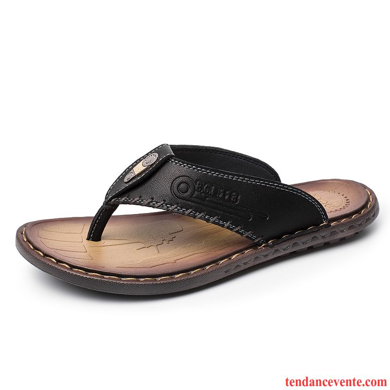 Chaussons Tongs Homme Mode Sandales Personnalité Plage Tendance Été Noir