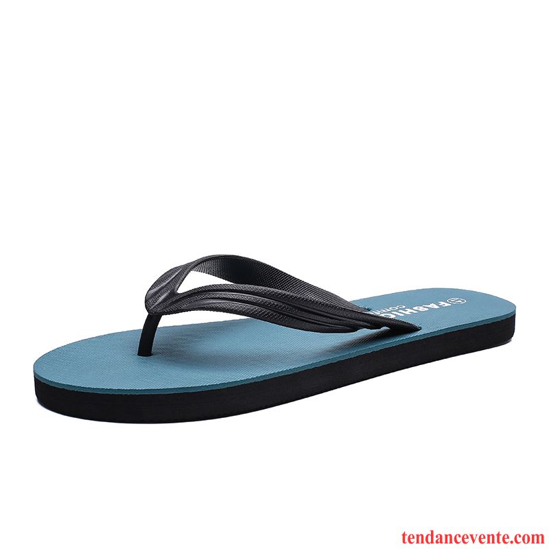 Chaussons Tongs Homme Personnalité Plage Tendance Été Mode Antidérapant Bleu