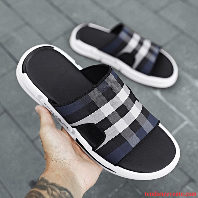 Chaussons Tongs Homme Porter Antidérapant Tous Les Assortis Mode Tendance Plage Bleu Marin