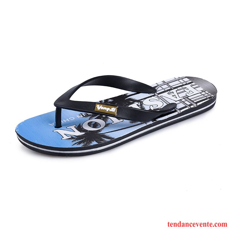 Chaussons Tongs Homme Sandales Mode Plage Été Antidérapant Bleu