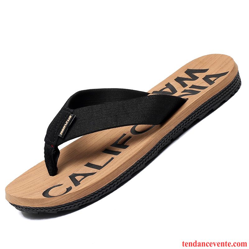 Chaussons Tongs Homme Sandales Tendance Été Personnalité Mode Plage Noir