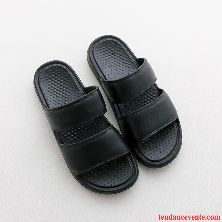 Chaussons Tongs Homme Semelle Épaisse Été Fantaisie Femme Antidérapant Noir