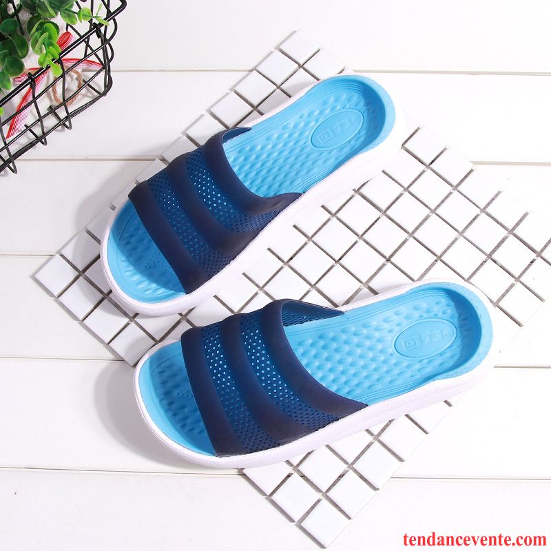 Chaussons Tongs Homme Tendance Fantaisie Semelle Doux Été Mode Plage Bleu