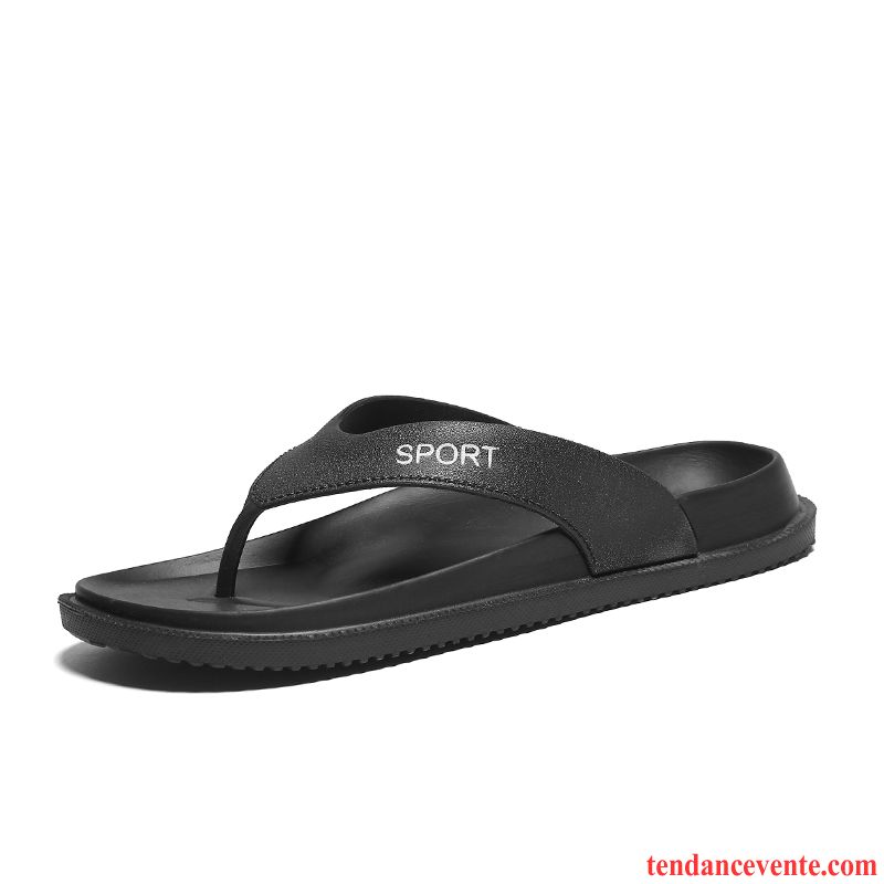 Chaussons Tongs Homme Été Antidérapant Semelle Doux Décontractée Plage Tendance Noir