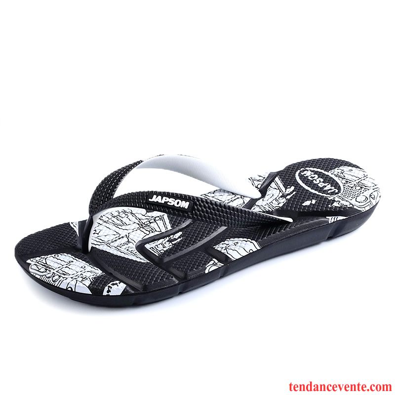 Chaussons Tongs Homme Été Plage Mode Personnalité Noir