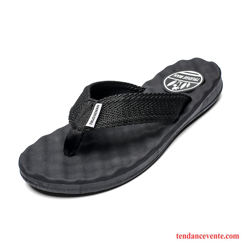 Chaussons Tongs Homme Été Plage Personnalité Semelle Doux Taillissime Antidérapant Noir