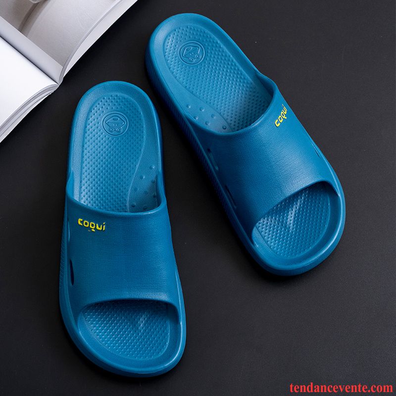 Chaussons Tongs Homme Été Semelle Épaisse Antidérapant Bleu