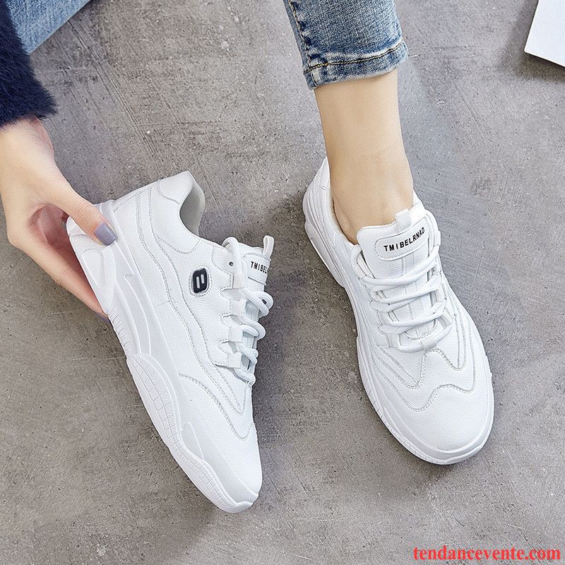 Chaussures De Running Femme Tous Les Assortis Sport Tendance Décontractée Chaussures De Skate Printemps Blanc