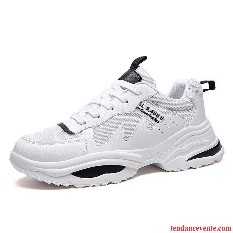 Chaussures De Running Homme Chaussures De Skate Sport Été Tous Les Assortis Tendance Respirant Blanc