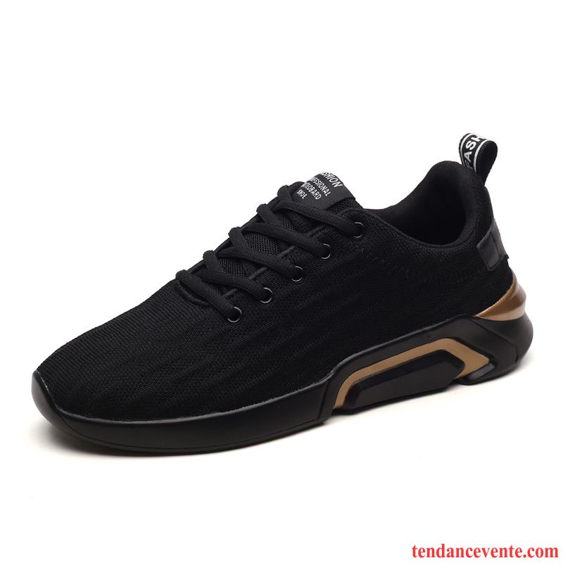 Chaussures De Running Homme Décontractée Sport Tendance Toile Chaussures De Skate Tous Les Assortis Noir