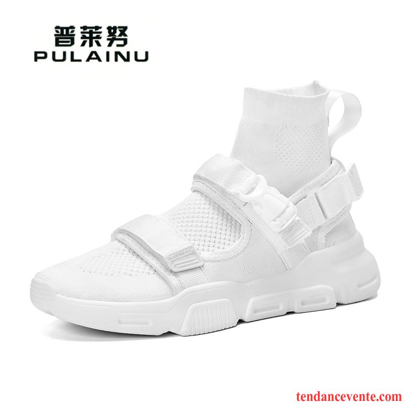 Chaussures De Running Homme Décontractée Été Tendance Respirant Tous Les Assortis Sport Blanc