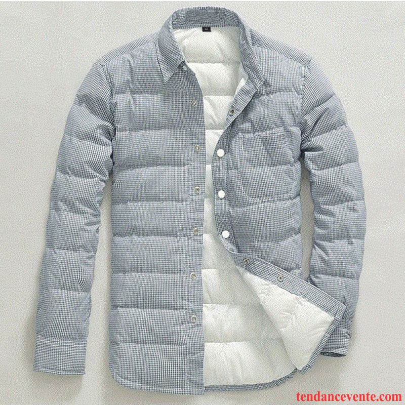 Chemise Fashion Homme Pas Cher Jeunesse Hiver L'automne Chemise Renforcé Carreaux Pardessus Slim Taillissime Matelassé Chauds Baggy Homme Manteau En Coton Neige Pas Cher