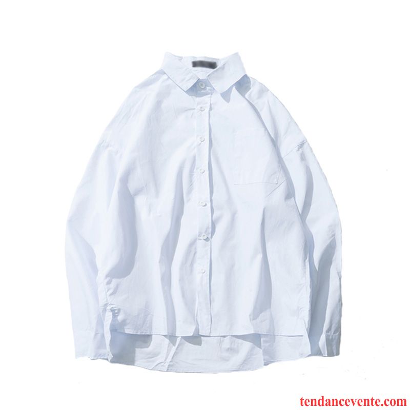 Chemises Homme Beau Ultra Longues Baggy Pardessus Été Blanc