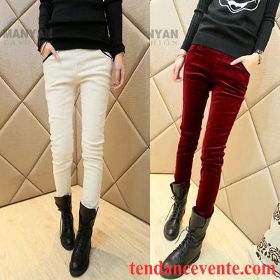 Combinaison Pantalon Large Femme Tendance Plus De Velours Maigre L'automne Femme Hiver Outwear Leggings Dessous Lavande