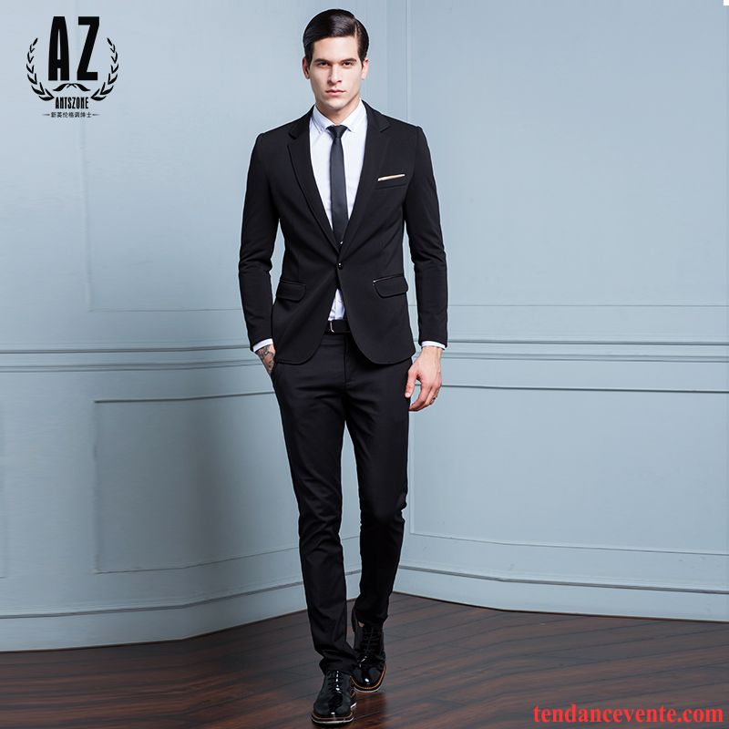 Costume Homme Marron Clair Costume Décontractée Ensemble Mariage Slim Homme De Travail