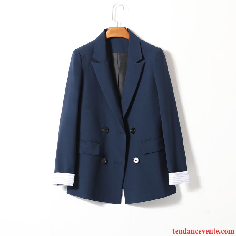 Costumes Blazer Femme Cool Décontractée L'automne Une Veste Pardessus Britanique Bleu Rouge